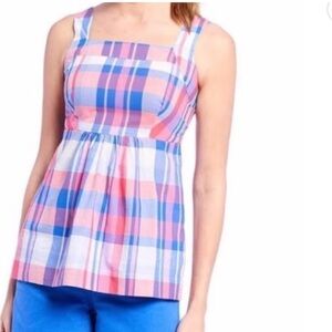 Joules plaid babydoll top NWT 2